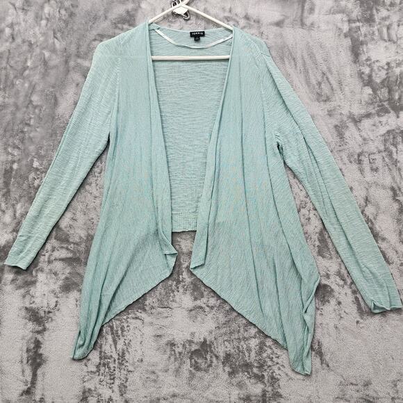 Torrid Sweater Womens 1 Mint Blue Long Sleeve Draped Front Cardigan Lightweight - Picture 1 of 9